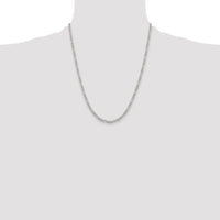 Sterling Silver 3mm PavÃ© Flat Figaro Chain