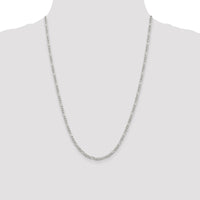 Sterling Silver 3mm PavÃ© Flat Figaro Chain