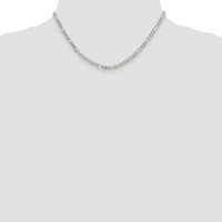 Sterling Silver 4mm PavÃ© Flat Figaro Chain