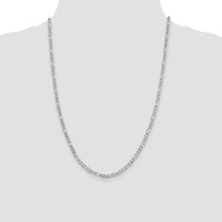 Sterling Silver 4mm PavÃ© Flat Figaro Chain