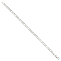 Sterling Silver 4mm PavÃ© Flat Figaro Chain