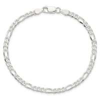 Sterling Silver 4mm PavÃ© Flat Figaro Chain