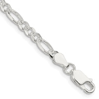 Sterling Silver 4mm PavÃ© Flat Figaro Chain