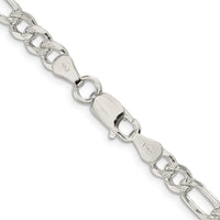 Sterling Silver 5.5mm PavÃ© Flat Figaro Chain