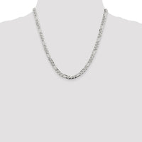Sterling Silver 5.5mm PavÃ© Flat Figaro Chain