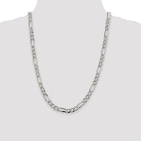 Sterling Silver 7.25mm PavÃ© Flat Figaro Chain