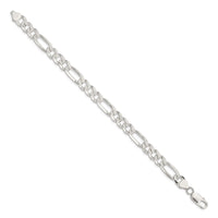 Sterling Silver 8mm PavÃ© Flat Figaro Chain