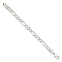 Sterling Silver 9.5mm PavÃ© Flat Figaro Chain