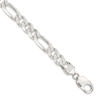 Sterling Silver 9.5mm PavÃ© Flat Figaro Chain