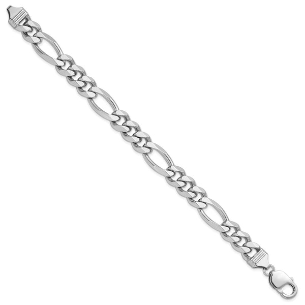 Sterling Silver Rhodium-plated 10.2mm Figaro Chain