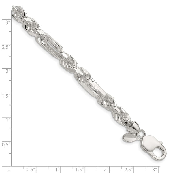 Sterling Silver 7mm D/C Figarope Chain