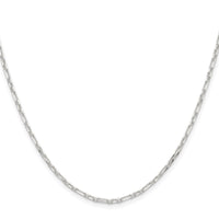 Sterling Silver D/C 2mm 3 Short Plus 1 Long Cable Link Chain