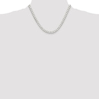 Sterling Silver Rhodium-plated 5.75mm D/C Square Curb Chain