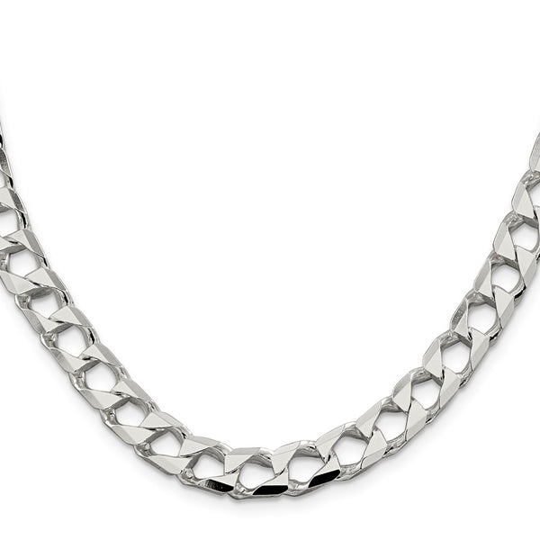 Sterling Silver 8.6mm D/C Square Curb Chain