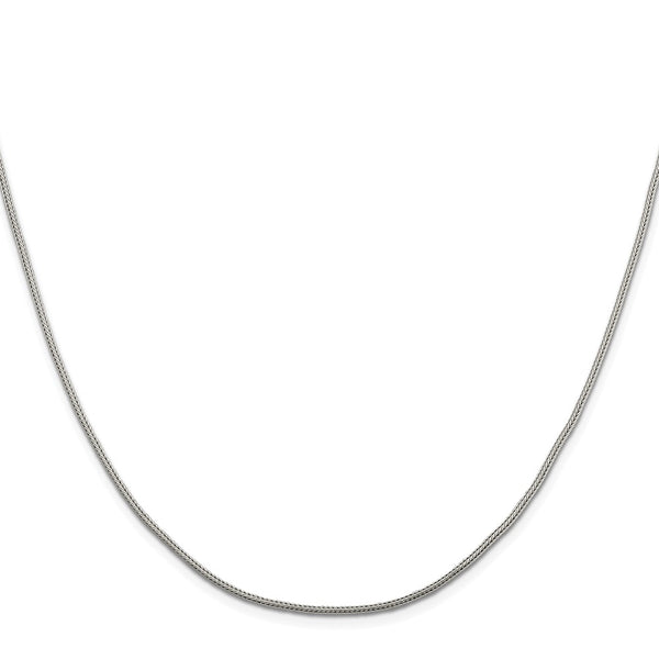 Sterling Silver Rhodium-plated 1.25mm Diamond-cut Round Franco Chain