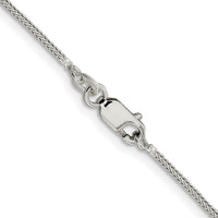 Sterling Silver Rhodium-plated 1.25mm Diamond-cut Round Franco Chain