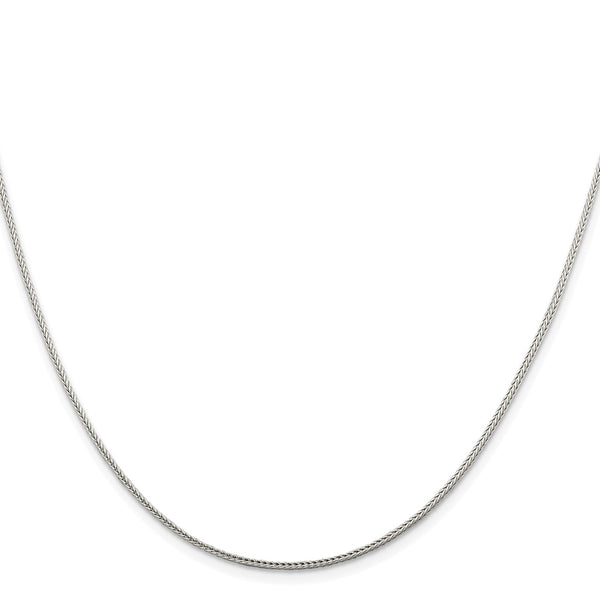 Sterling Silver Rhodium-plated 1.45mm Diamond-cut Round Franco Chain w/4in