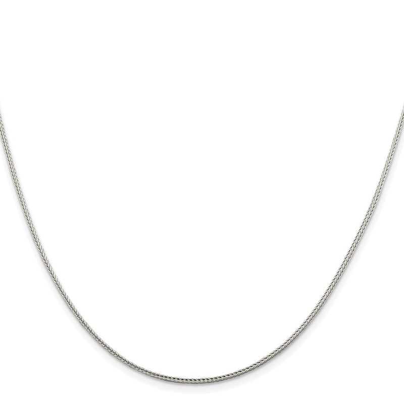 Sterling Silver Rhodium-plated 1.45mm Diamond-cut Round Franco Chain w/4in