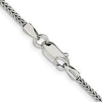 Sterling Silver Rhodium-plated 2mm Diamond-cut Round Franco Chain