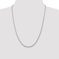 Sterling Silver Rhodium-plated 2mm Diamond-cut Round Franco Chain
