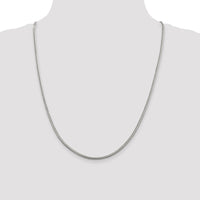 Sterling Silver 2.5mm Diamond-cut Round Franco Chain