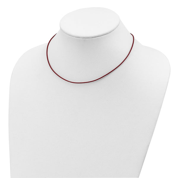 Sterling Silver 18inch 1.5mm Poppy Leather Cord Necklace