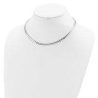 Sterling Silver Rhodium Plated 4mm w/2 in Ext Cubetto Chain