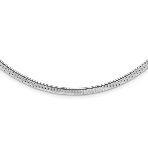 Sterling Silver Rhodium Plated 4mm w/2 in Ext Cubetto Chain