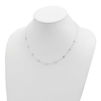Sterling Silver Clear 4mm 13-Station CZ w/2in ext. Necklace