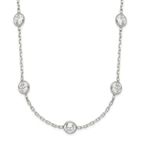 Sterling Silver Clear 4mm 13-Station CZ w/2in ext. Necklace
