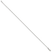Sterling Silver Adjustable Diamond-Cut Rope 9in Plus 1in ext. Anklet