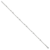 Sterling Silver Polished Dragonfly 8in Plus 1in ext. Anklet