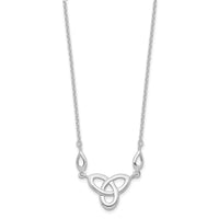 Sterling Silver Rhodium-plated Celtic Knot w/1.5in Ext Necklace