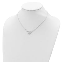 Sterling Silver Rhodium-plated Celtic Knot w/1.5in Ext Necklace