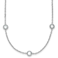 Sterling Silver Rhodium-plated 16-Station CZ Polished Necklace