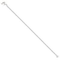Sterling Silver 10inch Hollow Polished 3-D Dolphin Anklet