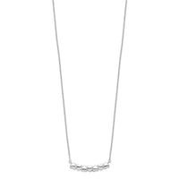 Sterling Silver Rhodium-plated w/2in ext Heart Bar Necklace
