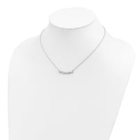 Sterling Silver Rhodium-plated w/2in ext Heart Bar Necklace