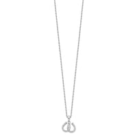 Sterling Silver Rhodium-plated CZ Double Horseshoe Necklace