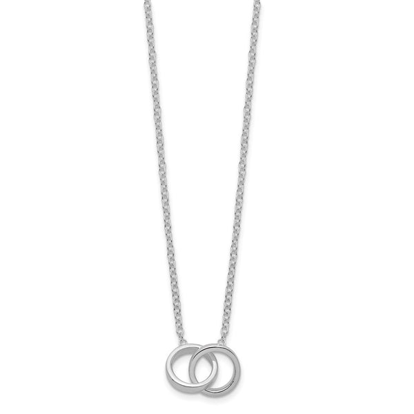 Sterling Silver Polished 2-Rings Necklace