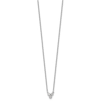 Sterling Silver Rhodium-plated 3-CZ w/ 2in ext Necklace