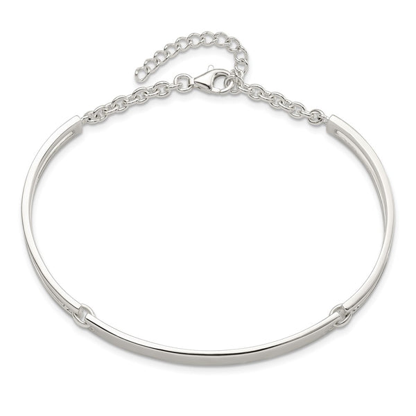 Sterling Silver Polished w/1.25 in ext. Bracelet