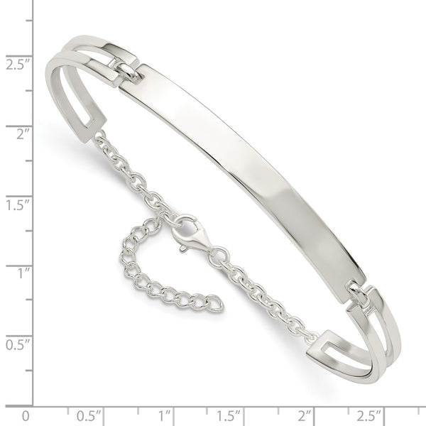 Sterling Silver Polished w/1.25 in ext. Bracelet