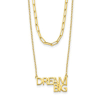 Sterling Silver Gold-tone Dream Big Double Necklace