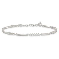 Sterling Silver Rhodium-plated CZ 7.25in w/1in ext. Bracelet