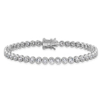 Sterling Silver Rhodium-plated 3.5 mm Round CZ 7.5in Tennis Bracelet