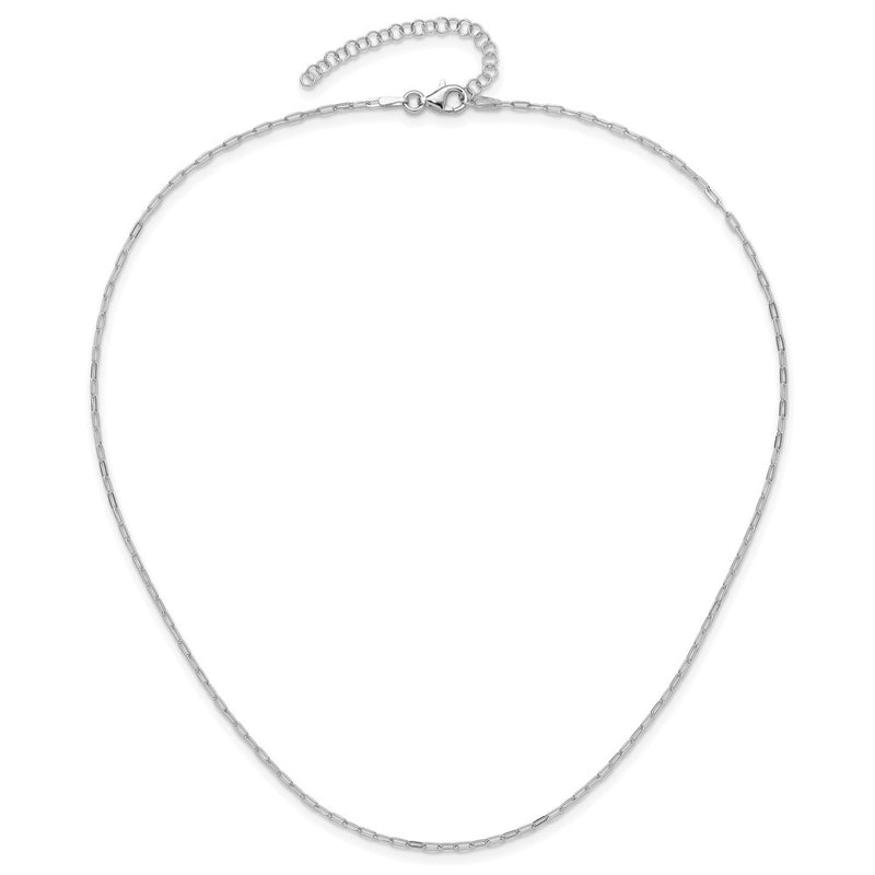 Sterling Silver Rhodium-plated 1.65mm Paperclip Link 16in w/2in ext Necklac