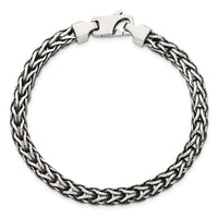 Sterling Silver Antiqued Polished Flat 6mm 7.75in Bracelet