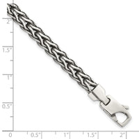 Sterling Silver Antiqued Polished Flat 6mm 7.75in Bracelet