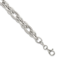 Sterling Silver Polished Greek Key 7.5in Fancy Link Bracelet